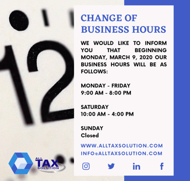 Change of Business Hours